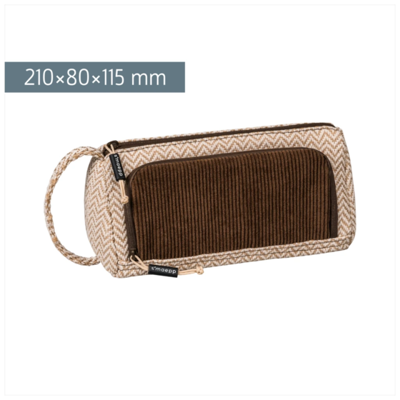 Schlampermäppchen s'maepp L „Vintage Love“ | braun/natur hell