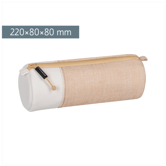 Schlampermäppchen s'maepp M „Jute“ | weiß/hellbraun