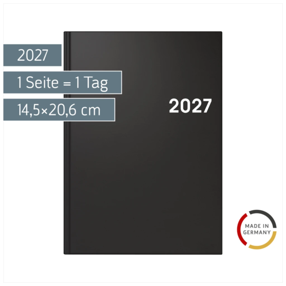 Buchkalender Colour Line Mod. 795 2027 | A5, Kunststoff, schwarz