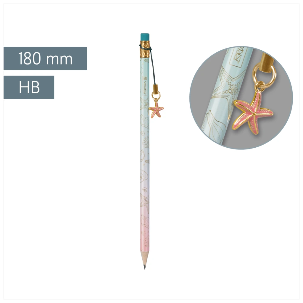 Bleistift Sunny Ocean | HB, rund, gold/mehrfarbig, pastell