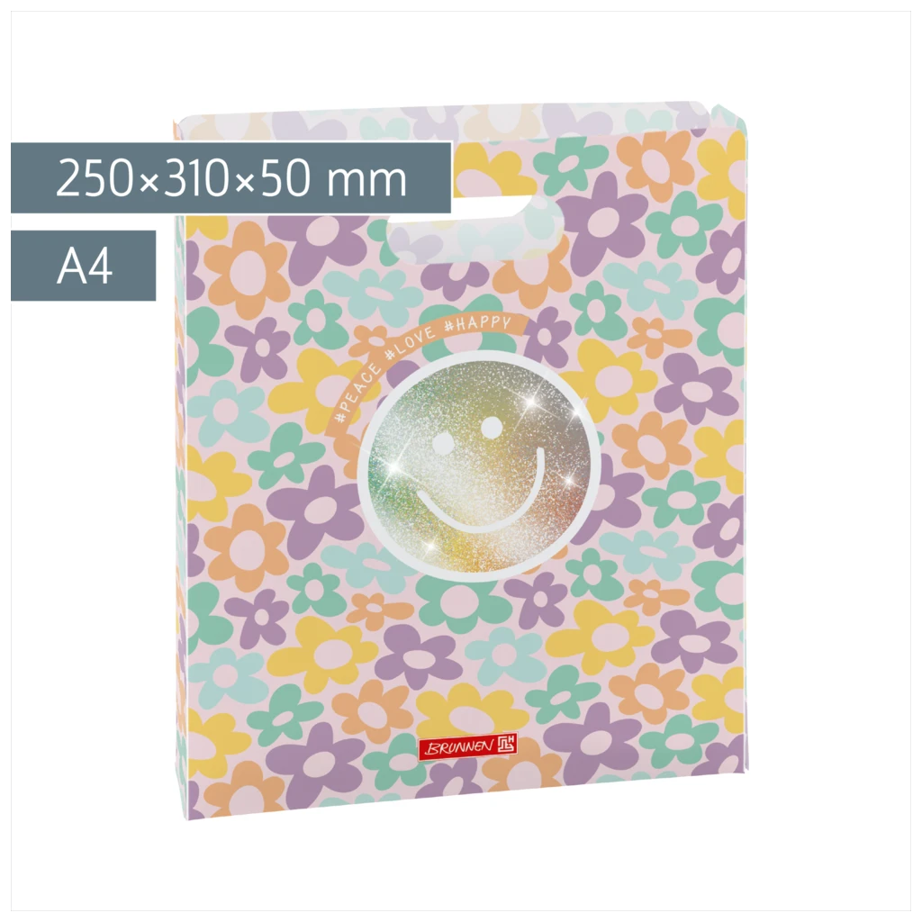 Heftbox Happy Hippie | A4, Füllhöhe: 50 mm, mehrfarbig, pastell