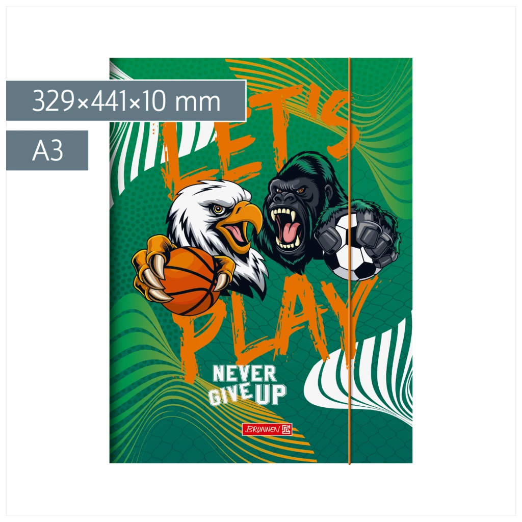 Sammelmappe Sporty Animals für A3 | A3, Füllhöhe: 10 mm, grün/mehrfarbig