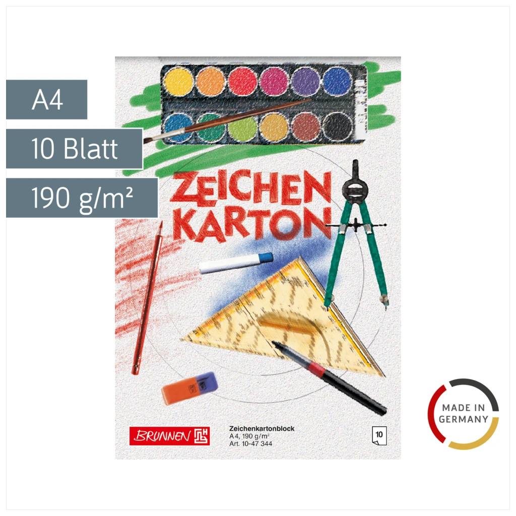 Zeichenkartonblock | A4, 10 Blatt