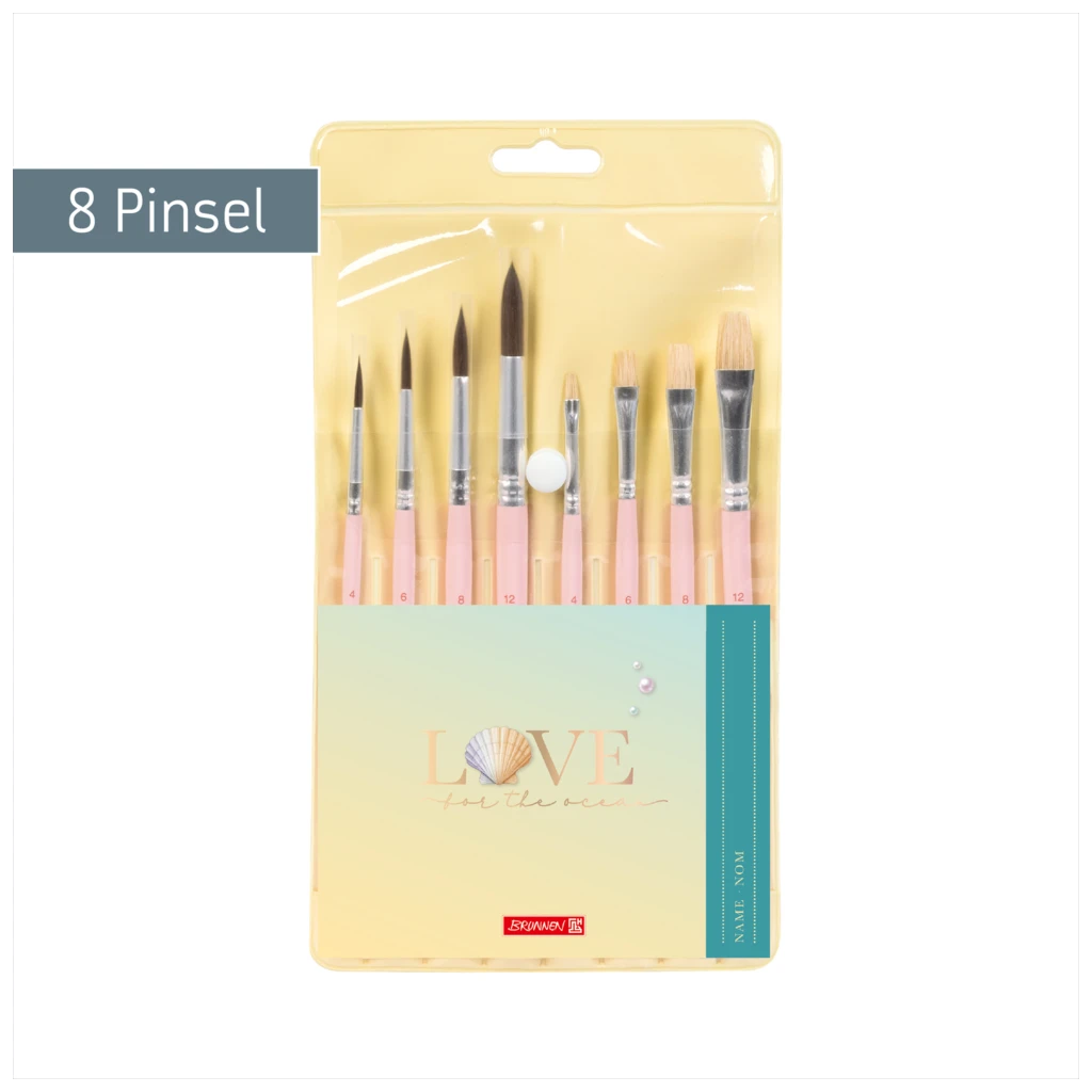 Schulpinsel-Set Sunny Ocean | pastellrosa, 8 Pinsel