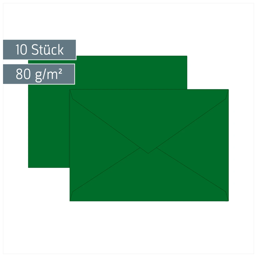 Briefumschläge Universalpapier | B6, 80 g/m², dunkelgrün, 10 Stück