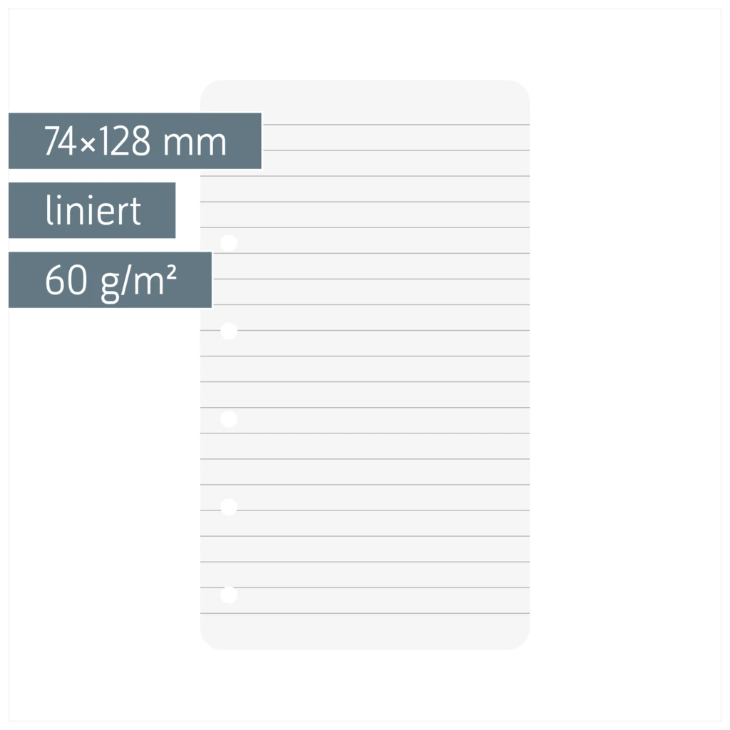 Ringbucheinlagen | A7, liniert, weiß, 50 Blatt
