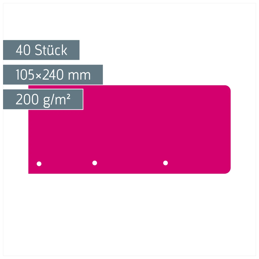 Trennstreifen Colour Code, pink, 40 Stück