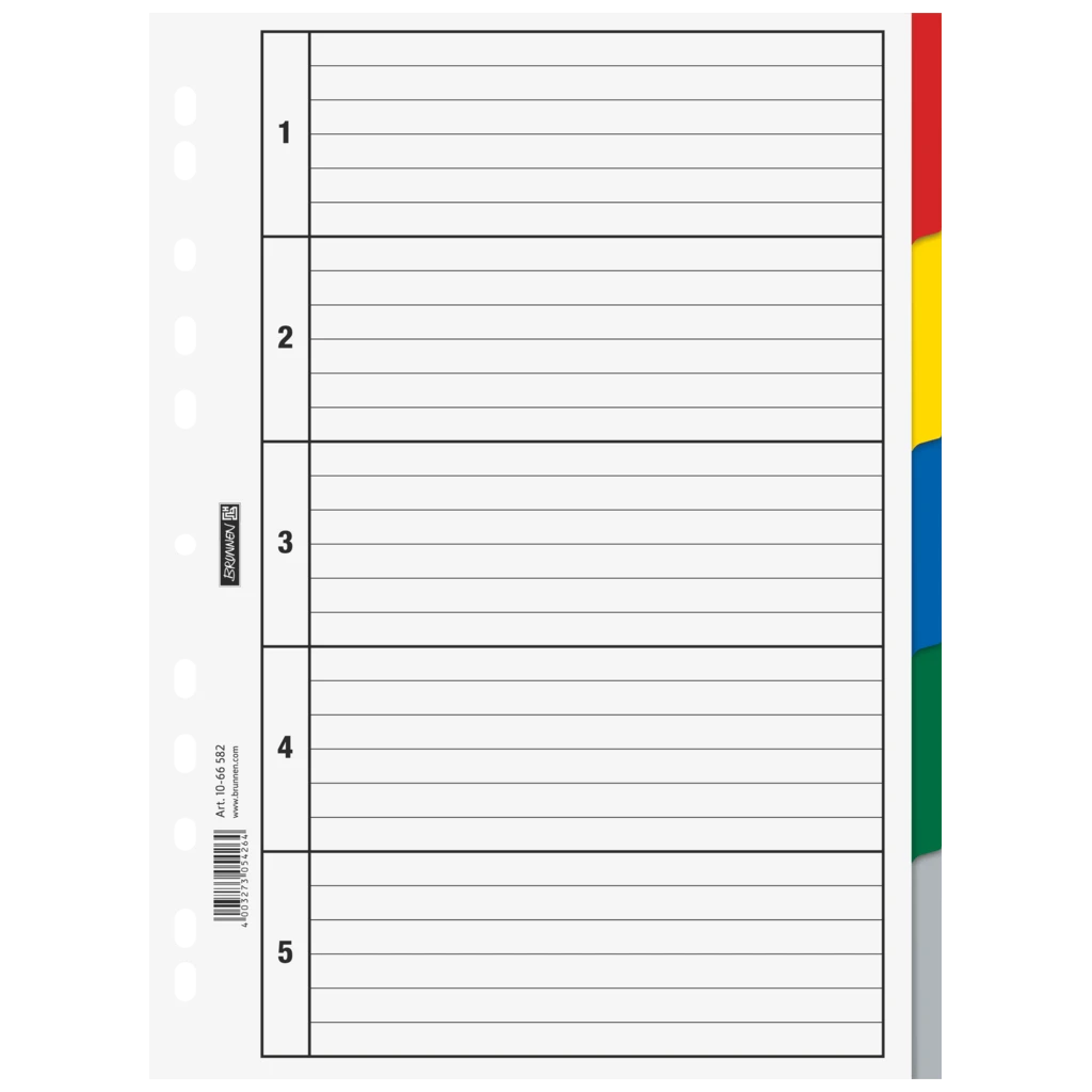 Ringbuchregister | A4, 5 Blatt