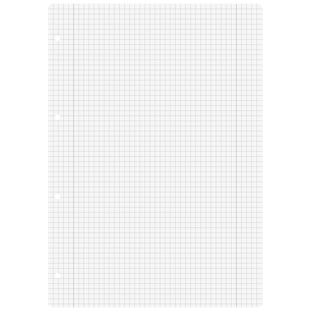 Ringbucheinlagen | A4, 5 mm kariert mit Randlinie innen und außen, weiß, 50 Blatt