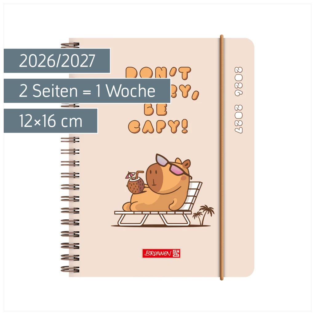Schülerkalender 2026/2027 „Capy“ | A6, Kunststoff