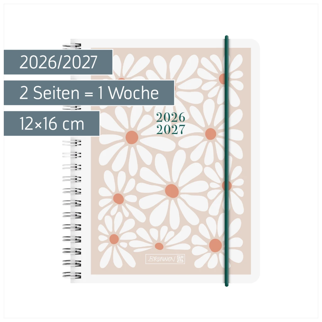 Schülerkalender 2026/2027 „Daisy“ | A6, Kunststoff