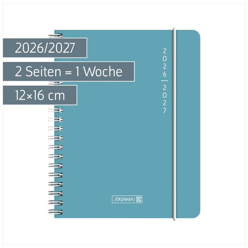 Schülerkalender 2026/2027 „Plain Blue“ | A6, Kunststoff