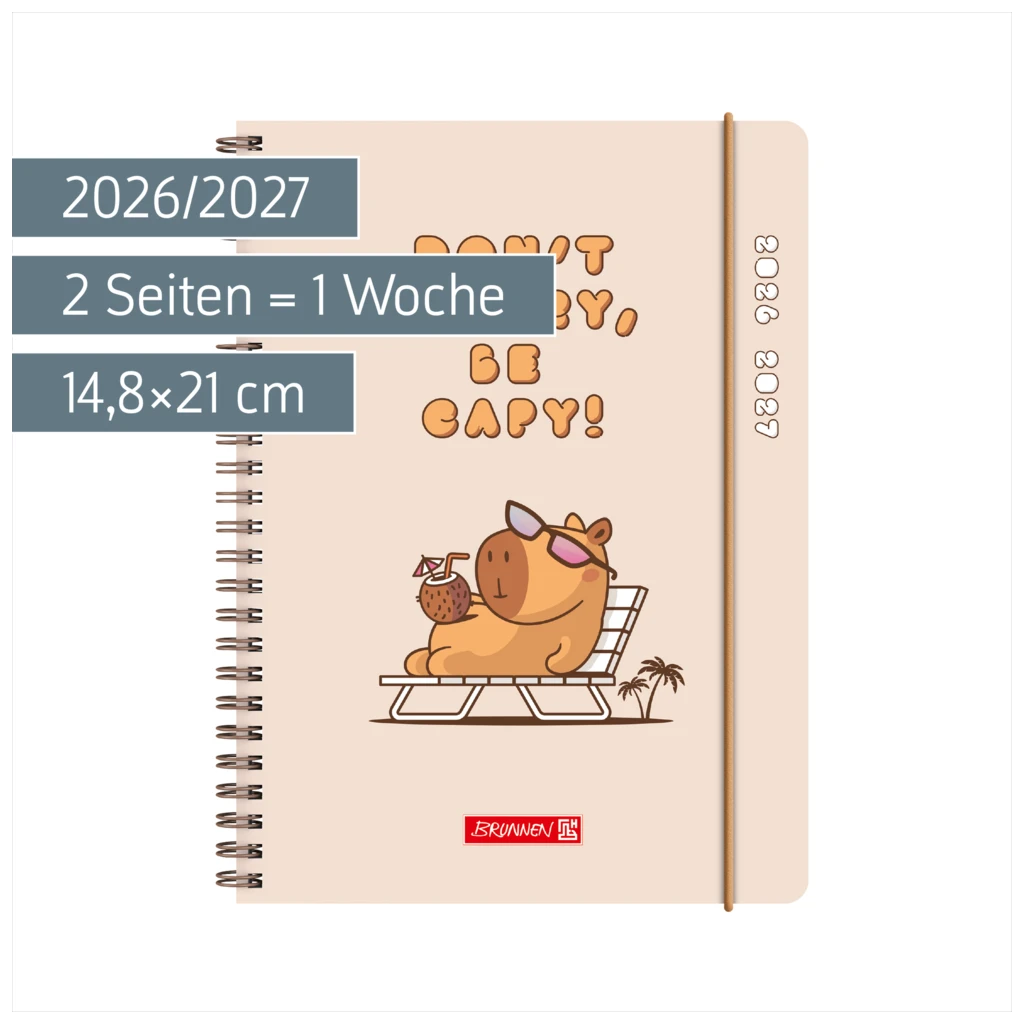 Schülerkalender 2026/2027 „Capy“ | A5, Kunststoff