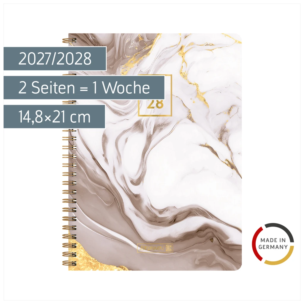 Schülerkalender Style 2027/2028 „Pastel Marble“ | A5, Kunststoff