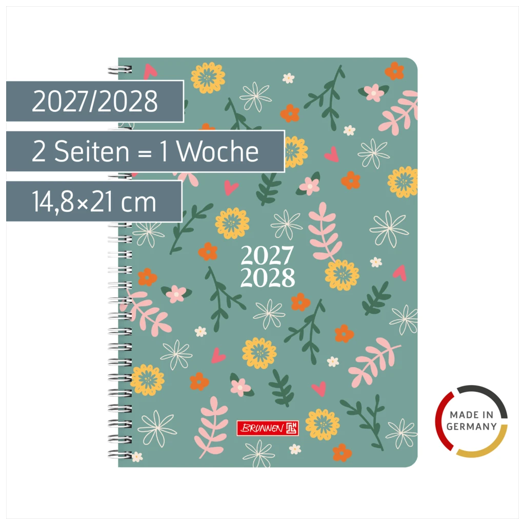 Schülerkalender Style 2027/2028 „Flower World“ | A5, Kunststoff