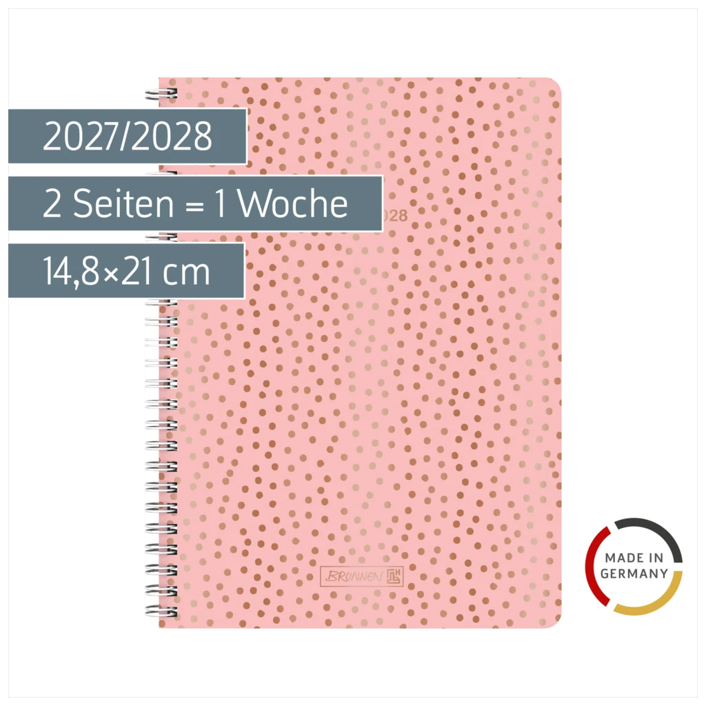 Schülerkalender Style 2027/2028 „Pretty Pink“ | A5, Kunststoff