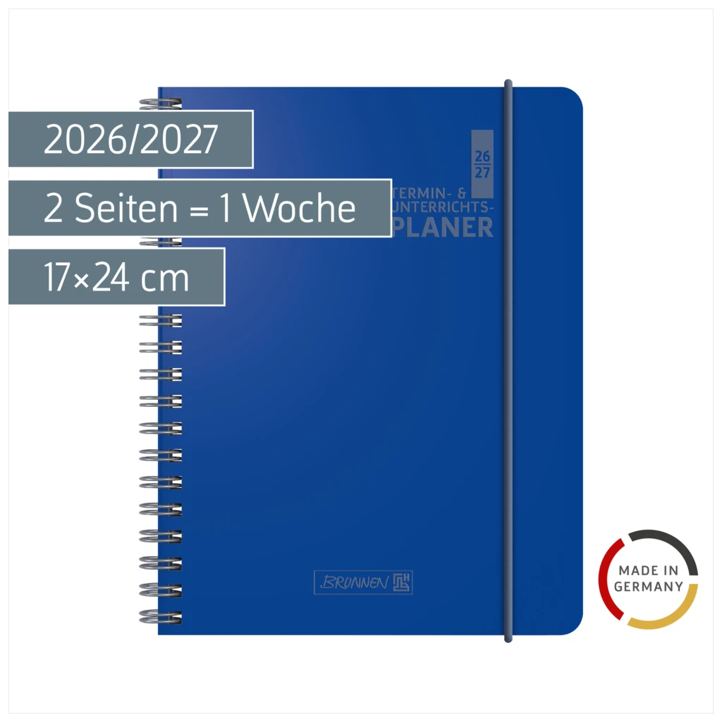 Lehrerkalender 2026/2027 Termin- & Unterrichtsplaner | A5, Kunststoff, blau