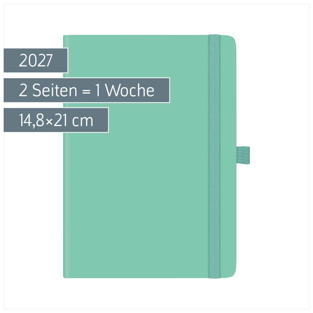 Buchkalender Kompagnon Mod. 791 66 2027 | A5, Kunststoff, hellgrĂŒn