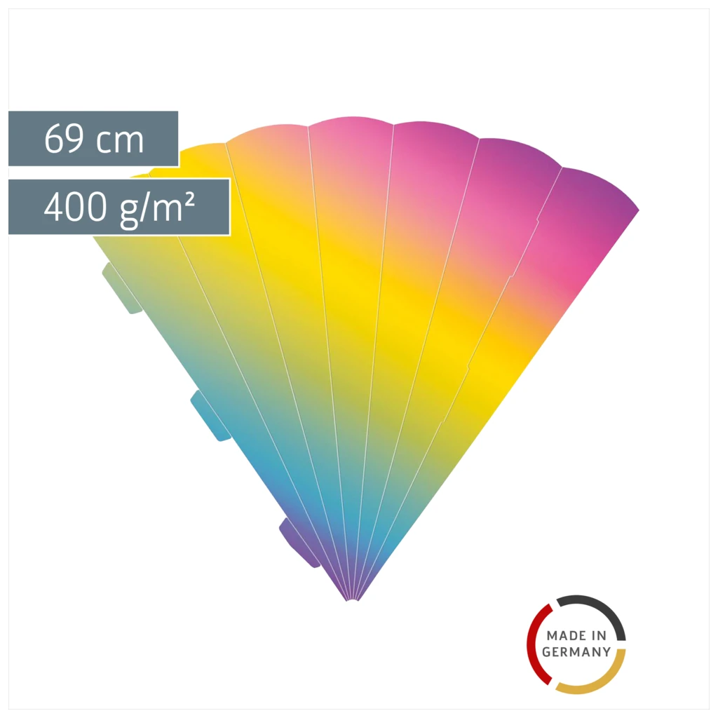 Schultüten-Zuschnitt | 69 cm, 400 g/m², regenbogen
