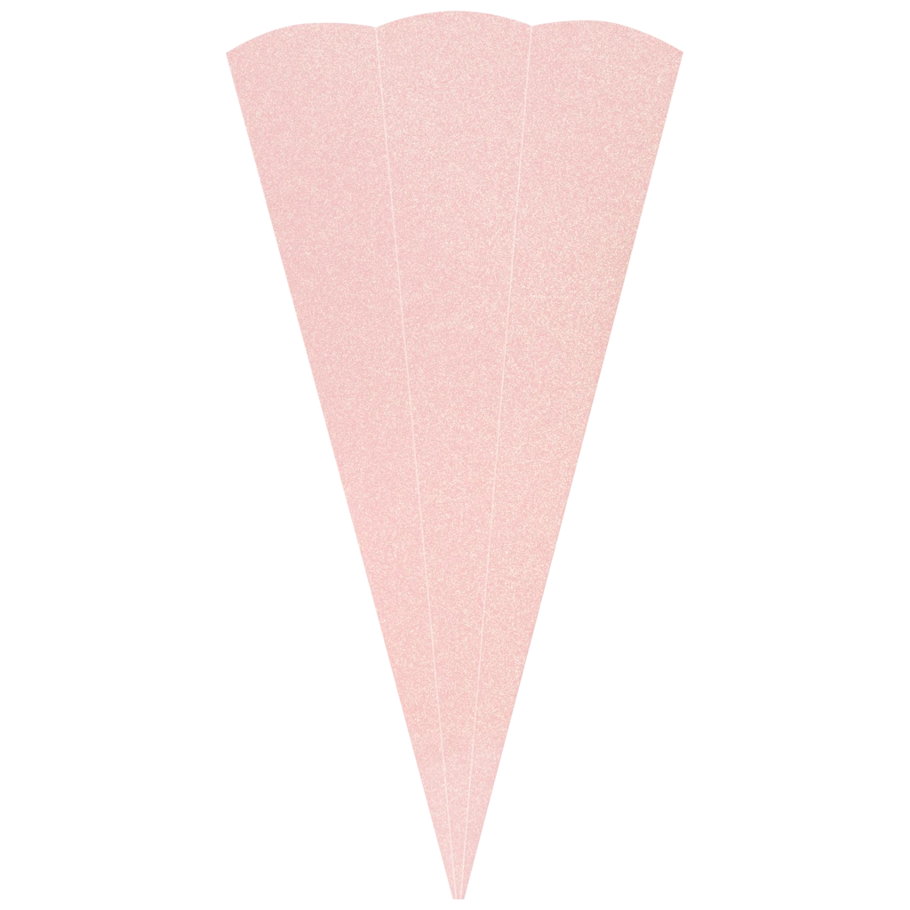 Schultüten-Rohling Zuschnitt mit Glitter | 69 cm, 400 g/m², rosa
