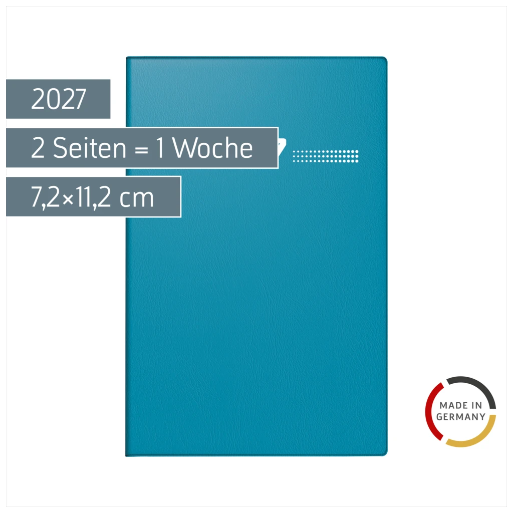 Taschenkalender Mod. partner/Industrie I 2027 | A7, Kunststoff, petrol