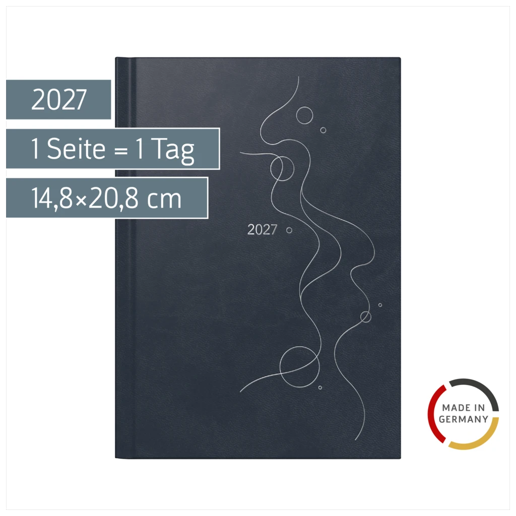 Buchkalender Mod. Mentor 2027 âBubblesâ | A5, Kunstleder