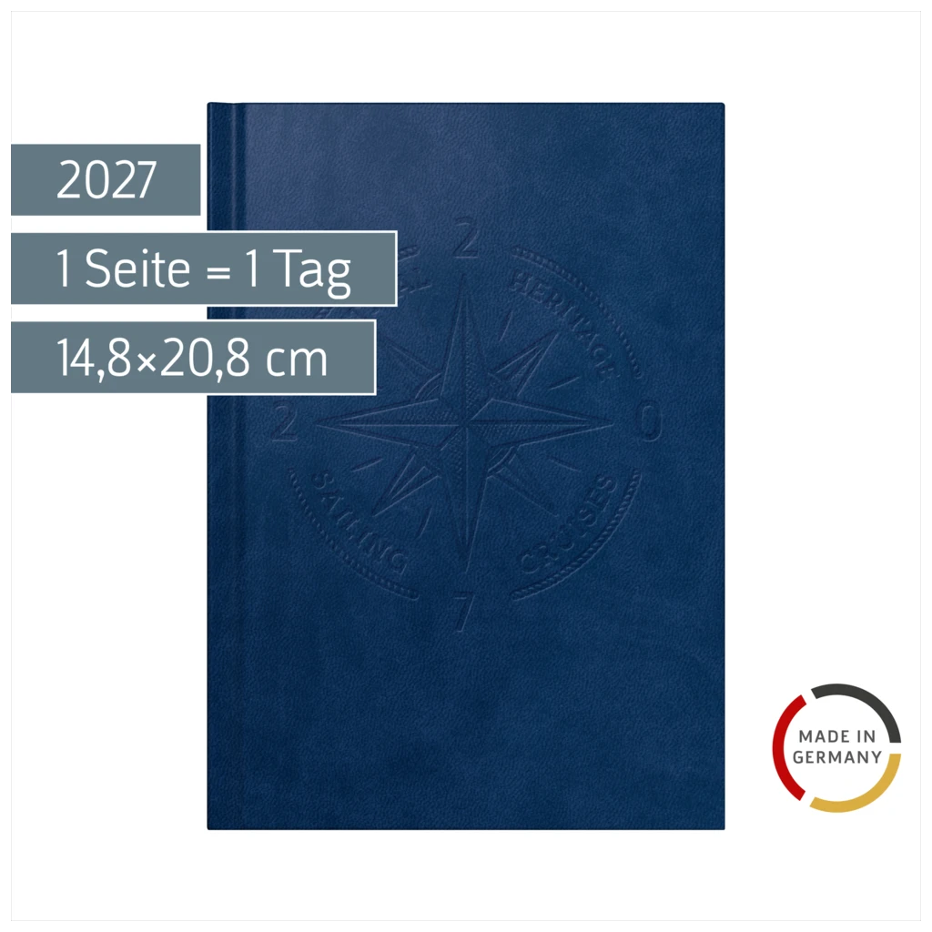 Buchkalender Mod. Mentor 2027 âNauticâ | A5, Kunstleder