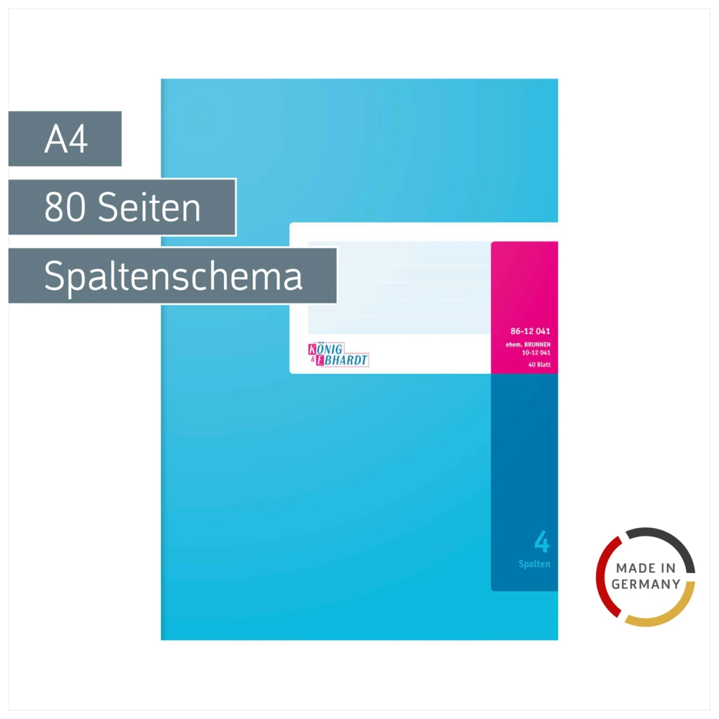 Spaltenbuch | A4, 80 Seiten, 4 Spalten, Karton, magenta/hellblau