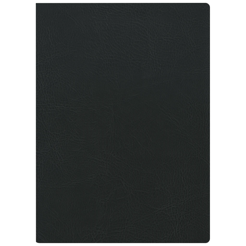 Notizbuch Office A4 kariert Kunstleder Soft Geneva, runde Ecken (nur Einband) schwarz (Lagerware)