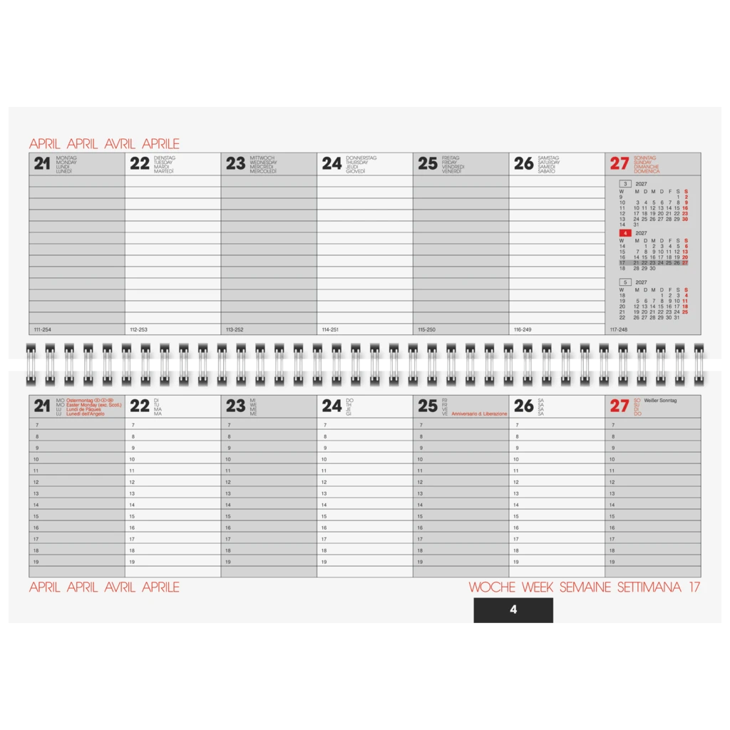 Tischkalender Modell 772 Kunstleder Soft Livello schwarz (Lagerware)